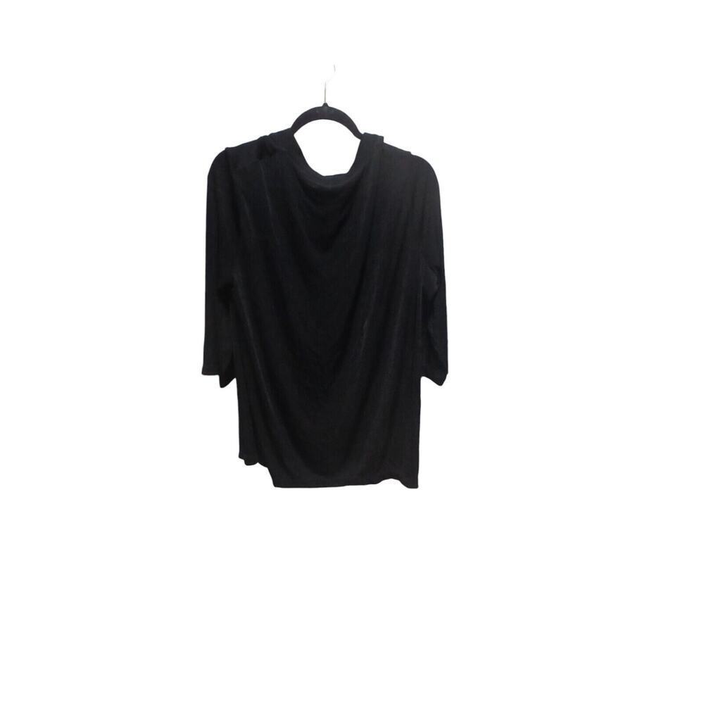 Slinky Brand NWT Vintage 90's Women's Black 3/4 Sleeve Button Front Blouse Large - Picture 6 of 9
